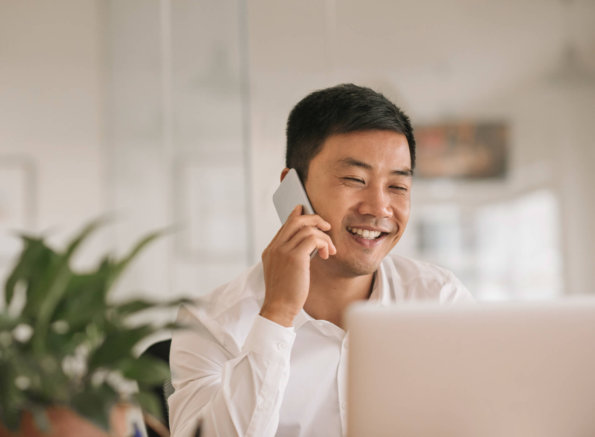 A man on a phone