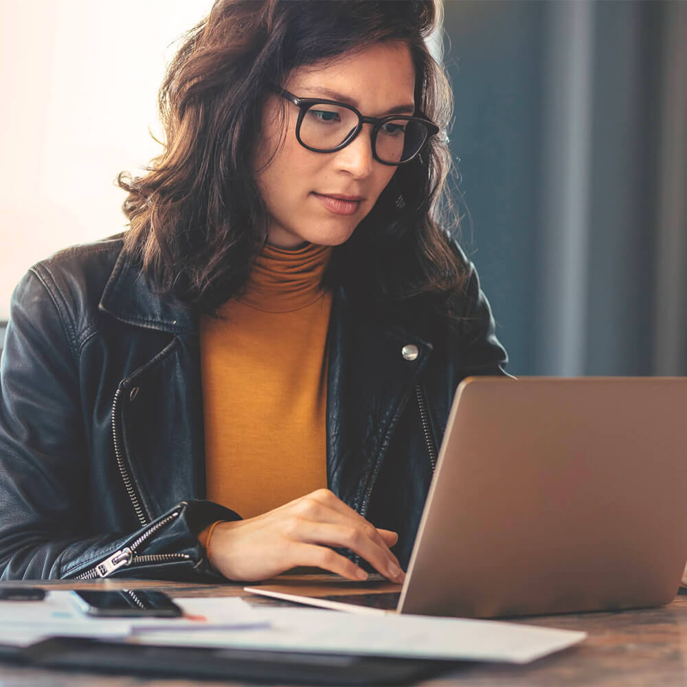 woman working at computer